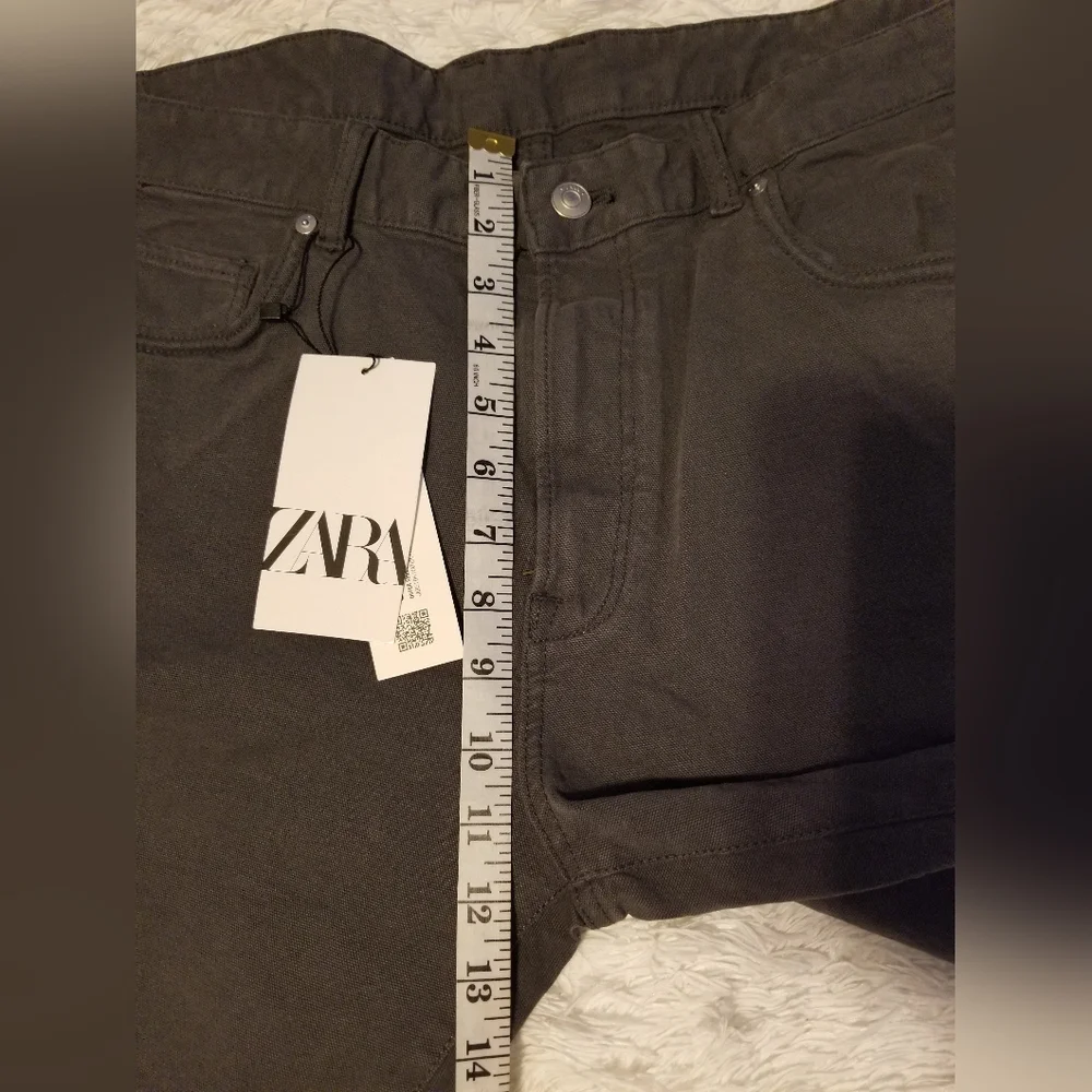 NWT MENS ZARA STEEL GRAY DENIM SHORTS SIZE 44 - Picture 5 of 8
